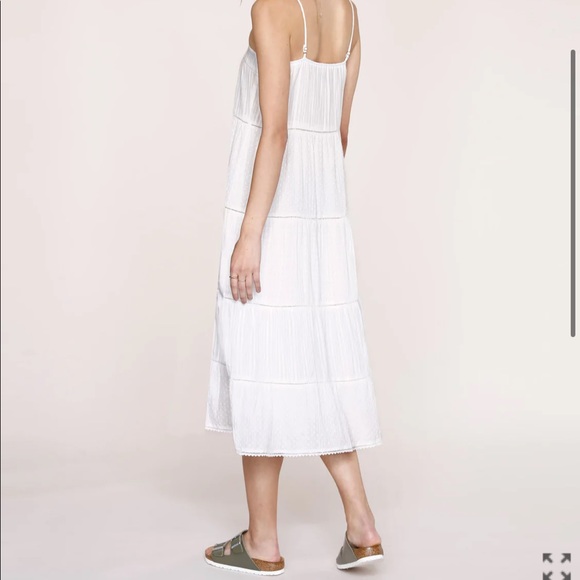 Heartloom Jilly Dress - White Lace Gauze Midi Dress - Picture 3 of 7